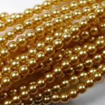 03-132-19001-70486 Shiny Light Gold Glass Pearl 150 Pc. -0