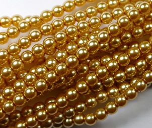 03-132-19001-70486 Shiny Light Gold Glass Pearl 150 Pc. -0 03-132-19001-70486 Shiny Light Gold Glass Pearl 150 Pc. -0