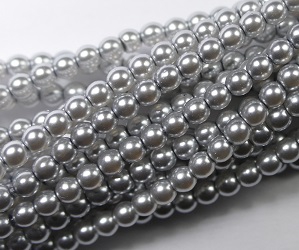 03-132-19001-70483 Shiny Platinum Glass Pearl 150 Pc. -0