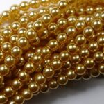 04-132-19001-70486 Shiny Light Gold Glass Pearl 120 pc-0