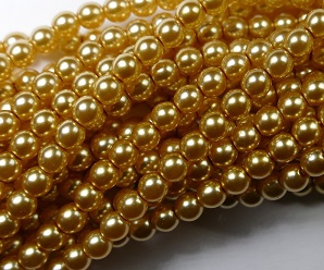 04-132-19001-70486 Shiny Light Gold Glass Pearl 120 pc-0