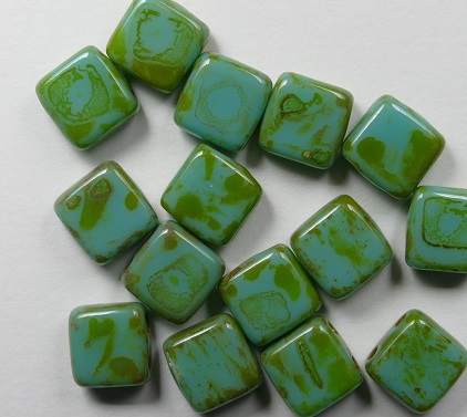 CMT-63130T CzechMates Tile Picasso - Turquoise 15 Pc.-0 CMT-63130T CzechMates Tile Picasso - Turquoise 15 Pc.-0