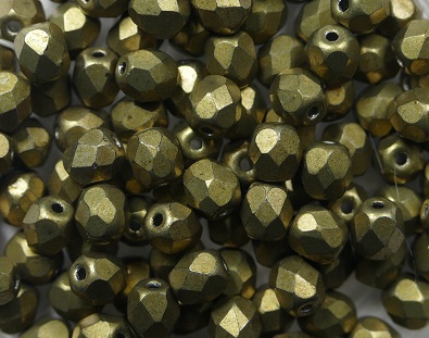 FP-04-04B08 Color Trends: Saturated Metallic Golden Lime facet 4 mm. 50 Pc.-0