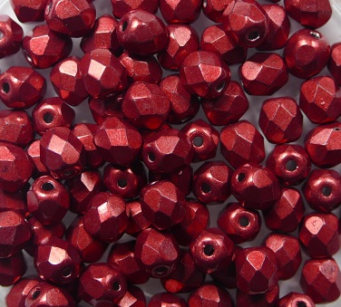 FP1-04-05A08 Color Trends Saturated Metallic Cherry Tomato Czech Glass Facet Firepolish 4mm FP1-04-05A08 Color Trends Saturated Metallic Cherry Tomato Czech Glass Facet Firepolish 4mm