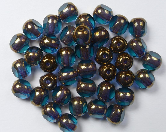 0090400 Light Teal Bronze, 3 Cut 6 mm. 22 Pc.-0