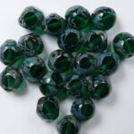 0100526 Emerald Picasso Soccer Bead 8 mm. 10 Pc.-0