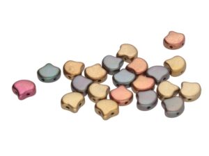 GIN-00030-01640 Matubo 2 Hole Ginko Bead Violet Rainbow 10 gram-0