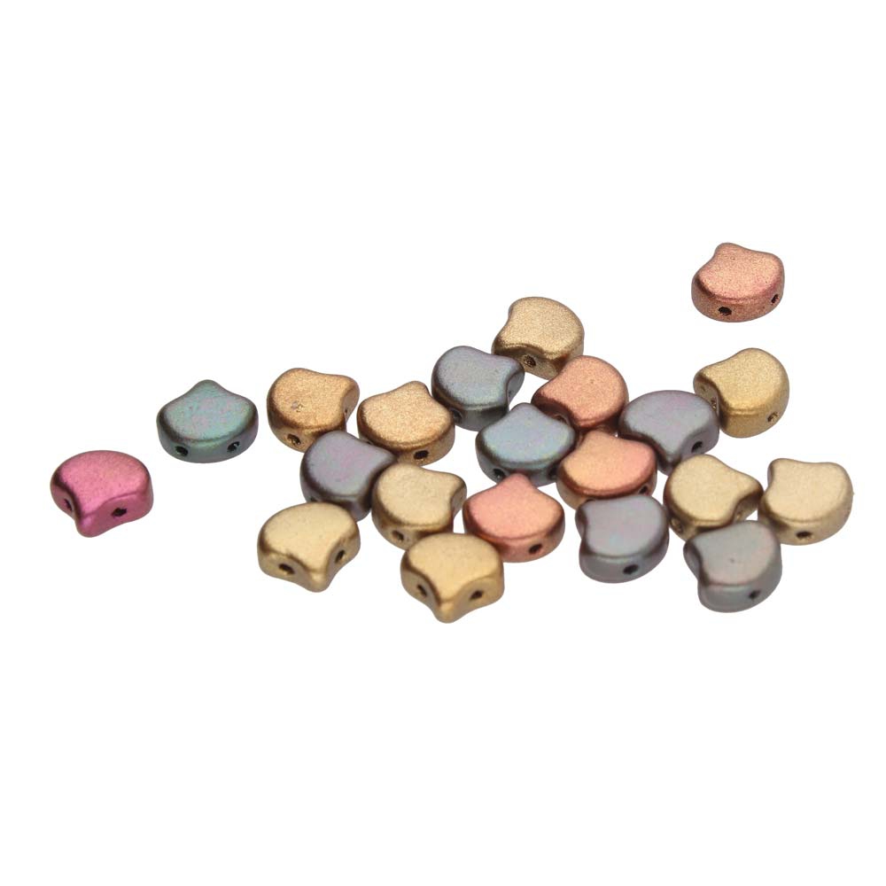 GIN-00030-01640 Matubo 2 Hole Ginko Bead Violet Rainbow 10 gram-0 GIN-00030-01640 Matubo 2 Hole Ginko Bead Violet Rainbow 10 gram-0