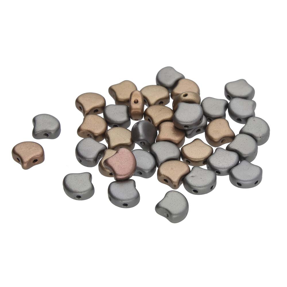 GIN-00030-01670 Matubo 2 Hole Ginko Bead Metallic Leather 10 gram-0 GIN-00030-01670 Matubo 2 Hole Ginko Bead Metallic Leather 10 gram-0