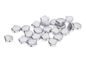 GIN-00030-01700 Matubo 2 Hole Ginko Bead Matte Metallic Silver 10 gram-0