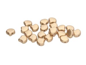 GIN-00030-01710 Matubo 2 Hole Ginko Bead Matte Metallic Flax 10 gram-0