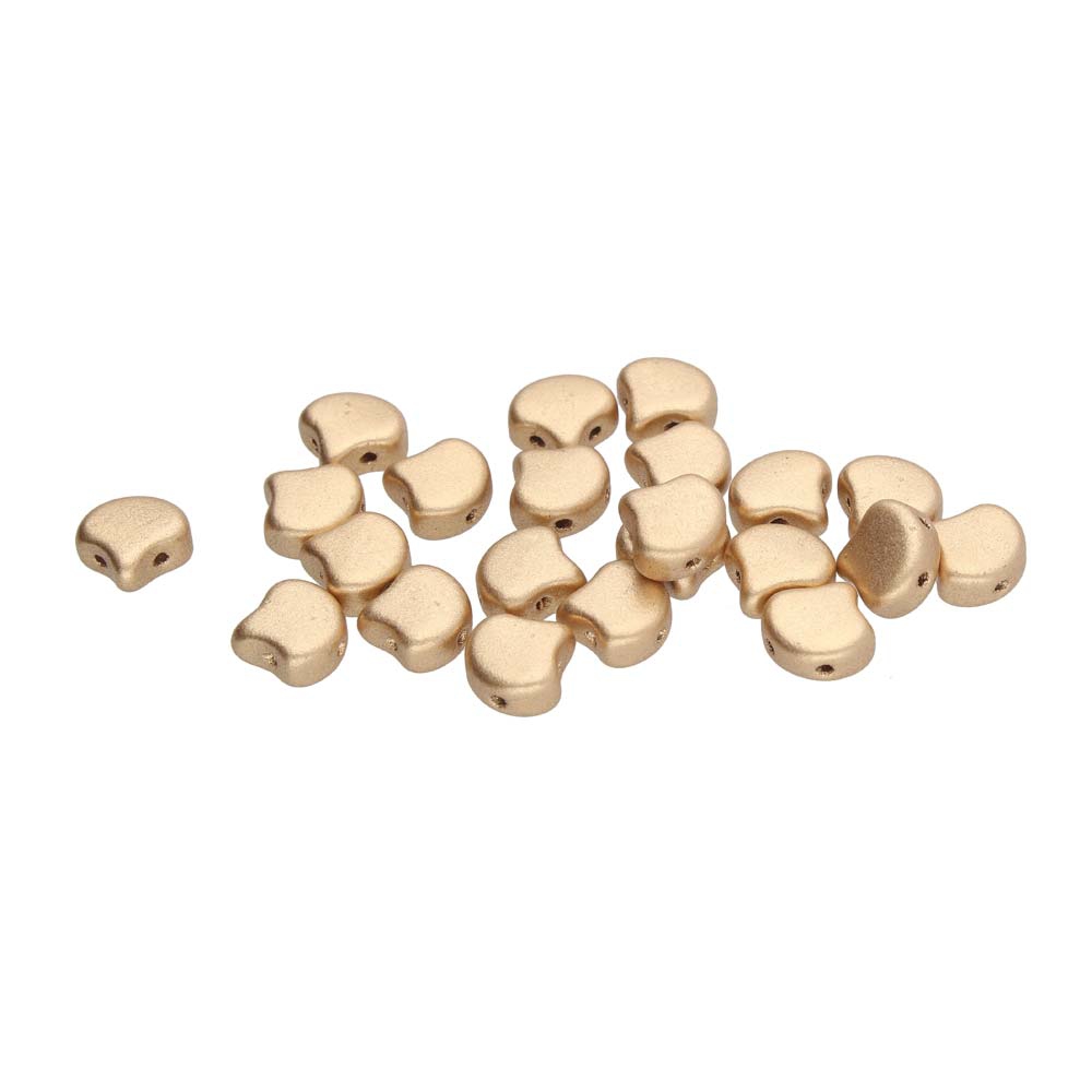 GIN-00030-01710 Matubo 2 Hole Ginko Bead Matte Metallic Flax 10 gram-0 GIN-00030-01710 Matubo 2 Hole Ginko Bead Matte Metallic Flax 10 gram-0