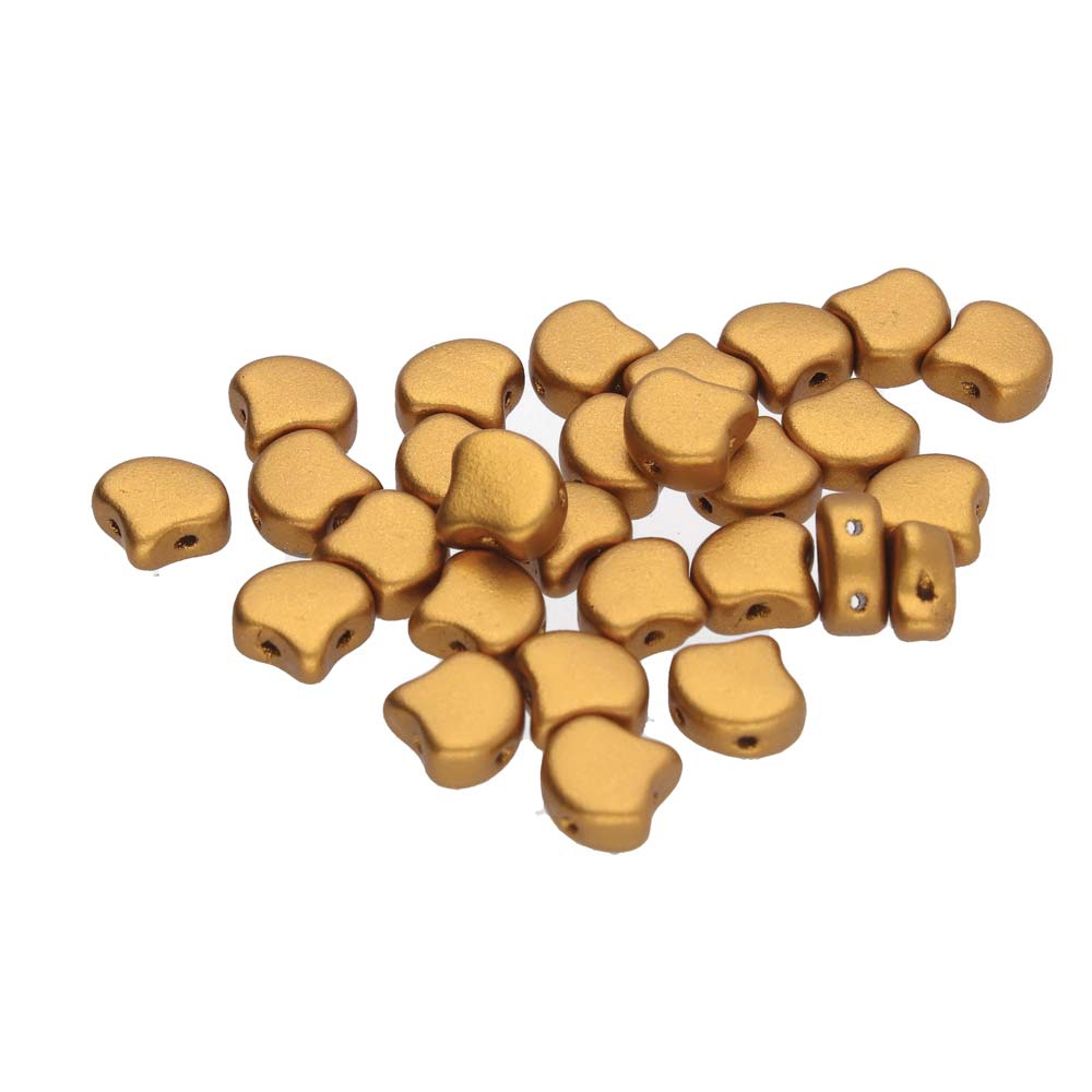 GIN-00030-01740 Matubo 2 Hole Ginko Bead Bronze Gold 10 gram-0