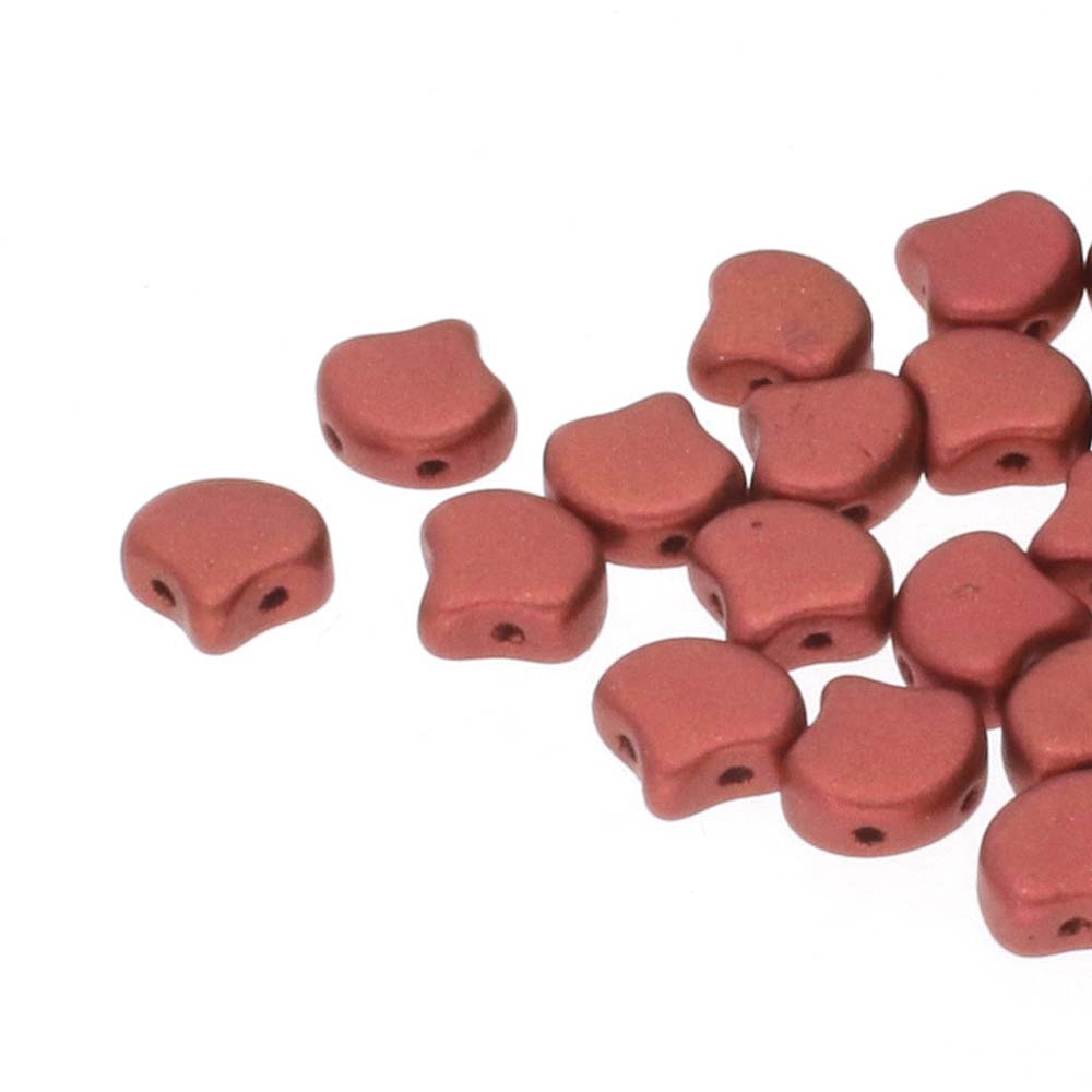 GIN-00030-01750 Matubo 2 Hole Ginko Bead Matte Metallic Copper 10 gram-0