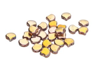 GIN-00030-27103 Crystal Full Capri Gold Matubo 2 Hole Ginko Bead