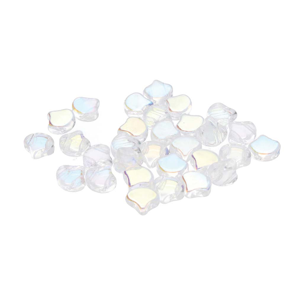 GIN-00030-28701 Matubo 2 Hole Ginko Bead Crystal AB 10 gram-0 GIN-00030-28701 Matubo 2 Hole Ginko Bead Crystal AB 10 gram-0