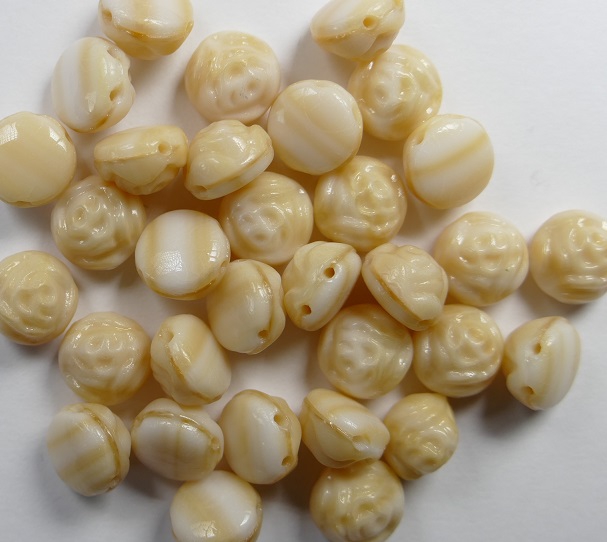 CR-07104 Beige Silk Overlay 2-hole Candy Rose Bead 20 Pc.-0 CR-07104 Beige Silk Overlay 2-hole Candy Rose Bead 20 Pc.-0