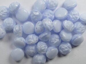 CR-07304 Blue Silk Overlay 2-hole Candy Rose Bead 20 Pc.-0