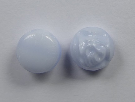 CR-07304 Blue Silk Overlay 2-hole Candy Rose Bead 20 Pc.-16525