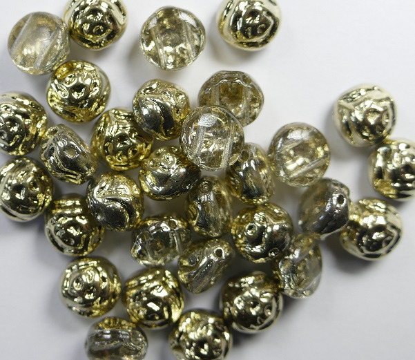 CR-00030-26441 Crystal Amber Half 2-hole Candy Rose Bead 20 Pc.-0