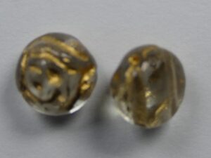 CR-00030-00006 Crystal Bronze Painted 2-hole Candy Rose Bead 20 Pc.-16481