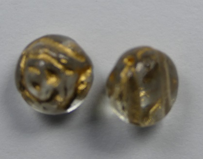 CR-00030-00006 Crystal Bronze Painted 2-hole Candy Rose Bead 20 Pc.-16481