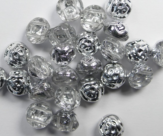 CR-00030-27001 Crystal Labrador Half 2-hole Candy Rose Bead 20 Pc.-0