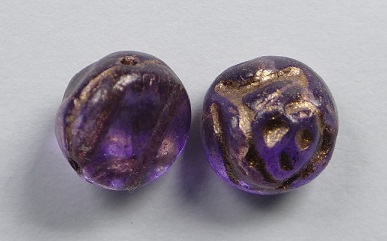 CR-00030-12306 Crystal Violet 2 Dyed Bronze Painted 2-hole Candy Rose Bead 20 Pc.-16489