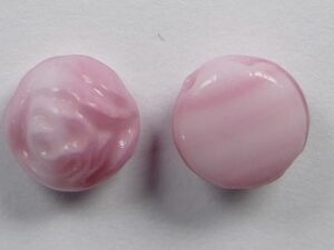 CR-07724 Pink Silk Overlay 2-hole Candy Rose Bead 20 Pc.-16521