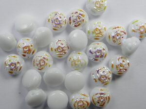 CR-02010-28701 White Alabaster AB 2-hole Candy Rose Bead 20 Pc.-0