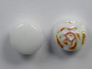 CR-02010-28701 White Alabaster AB 2-hole Candy Rose Bead 20 Pc.-16513