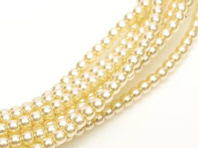 08-132-70440 Cream Glass Pearl 25 Pc.-0 08-132-70440 Cream Glass Pearl 25 Pc.-0