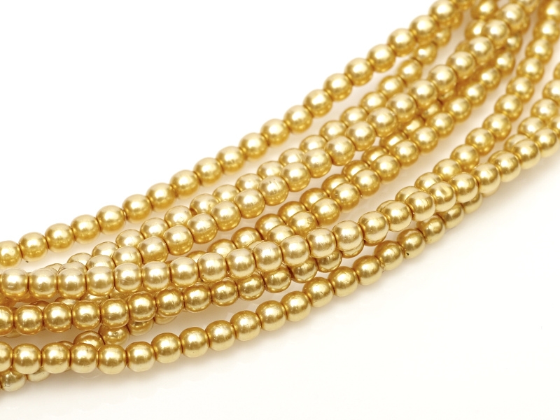 08-132-70486 Light Gold Glass Pearl 25 Pc.-0 08-132-70486 Light Gold Glass Pearl 25 Pc.-0