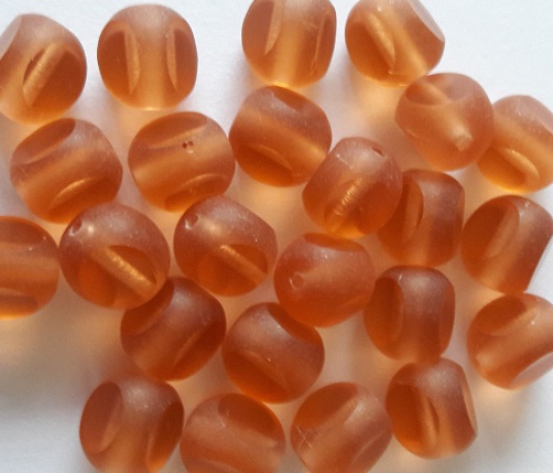 0070072 Rosaline Matted 3 Cut Bead 8 mm. 12 Pc.-0
