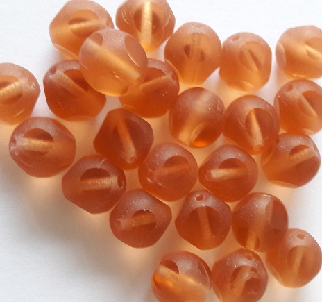 0070074 Rosaline Matted Soccer Bead 8 mm. 12 Pc.-0 0070074 Rosaline Matted Soccer Bead 8 mm. 12 Pc.-0