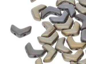 CHEV-00030-01670 Chevron Duo Beads Matte Metallic Leather 30 stuks-0