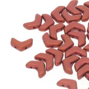 CHEV-00030-01750 Chevron Duo Beads Matte Metallic Copper 30 stuks-0