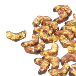 CHEV-00030-86805 Chevron Duo Beads Crystal Dark Travertin 30 stuks-0