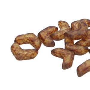 CHEV-00030-86875 Chevron Duo Beads Crystal Matte Dark Travertin 30 stuks-0 CHEV-00030-86875 Chevron Duo Beads Crystal Matte Dark Travertin 30 stuks-0
