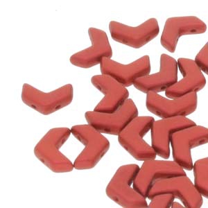 CHEV-02010-01890 Chevron Duo Beads Lava Red 30 stuks-0