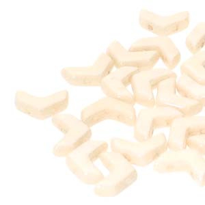 CHEV-02010-14413 Chevron Duo Beads White Alabaster Champagne Luster 30 stuks-0