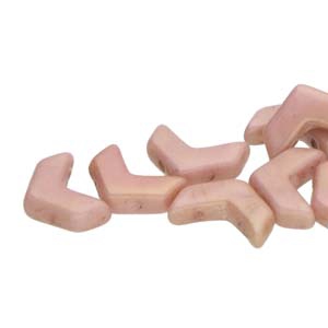 CHEV-02010-14495 Chevron Duo Beads White Alabaster Red Luster 30 stuks-0