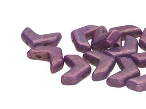 CHEV-02010-15726 Chevron Duo Beads White Alabaster Purple Vega 30 stuks-0