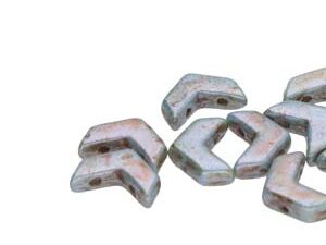 CHEV-02010-65431 Chevron Duo Beads White Alabaster Lazure Blue 30 stuks-0