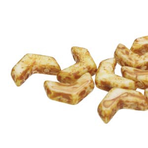 CHEV-02010-86805 Chevron Duo Beads White Alabaster Dark Travertin 30 stuks-0