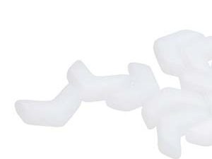 CHEV-02010 Chevron Duo Beads White Alabaster 30 stuks-0