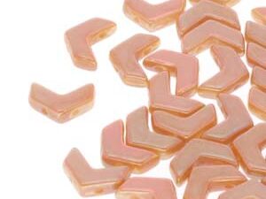 CHEV-03000-29123 Chevron Duo Beads Chalk Full Apricot 30 stuks-0