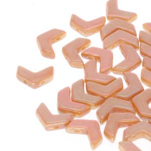 CHEV-03000-29123 Chevron Duo Beads Chalk Full Apricot 30 stuks-0