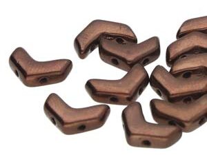 CHEV-23980-14415 Chevron Duo Beads Jet Bronze 30 stuks-0