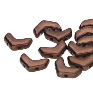 CHEV-23980-14415 Chevron Duo Beads Jet Bronze 30 stuks-0